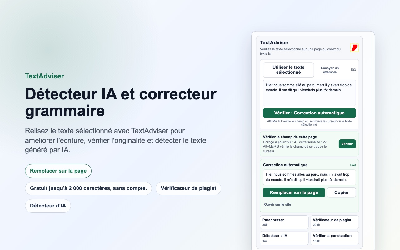Sélectionnez du texte sur n'importe quelle page et vérifiez-le depuis le menu contextuel ou avec le raccourci.